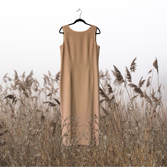 Talbots Tan Sleeveless Semi-Formal Maxi Dress - Picture 7 of 16